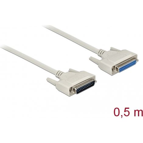Delock Cable serie D-Sub 25 macho a hembra 0,5 m