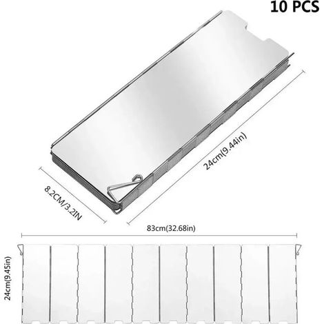 Plaques 8/9/10/12/14/16 Pare-vent pour réchaud à gaz, idéal pour le camping, les pique-niques et la cuisson en extérieur. Écran coupe-vent en alliage d'aluminium pour réchauds portables.