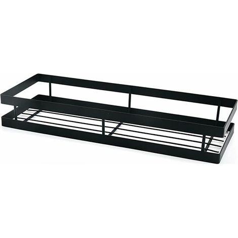 Étagère à épices murale de cuisine, lot de 2, gain de place, 50 x 12 x 5,5 cm, noire (1/5)