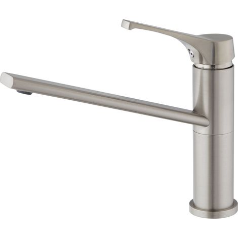 Eurosanit – Mitigeur de cuisine inox brossé – Bec mobile orientable – Aérateur mousseur anti-calcaire – Corps en laiton avec garantie 5 ans