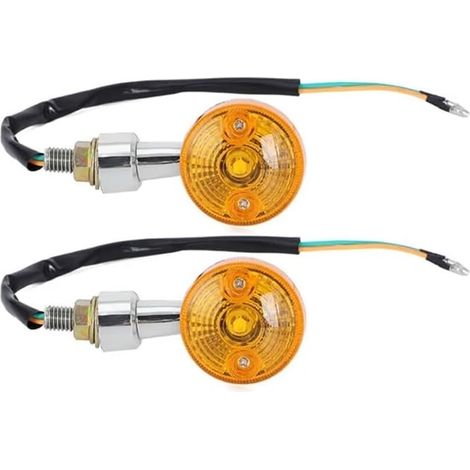 Luces indicadoras cromadas para motocicletas y scooters, pequeños intermitentes para CT70 de 6 voltios, luz intermitente, luz indicadora (1/5)