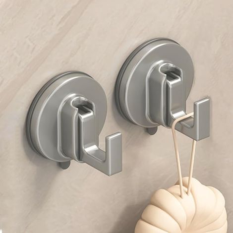 Juego de 4 ganchos con ventosa de alta potencia, soporte para toallas para baño, ganchos con ventosa de pared para cocina, ducha, ventana y cristal. (1/5)