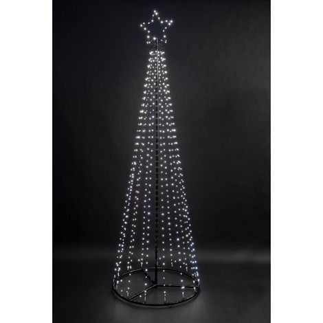 1.8m Light Up Christmas Maypole Tree 560 Ice White Flashing LEDs Indoor Outdoor (1/4)