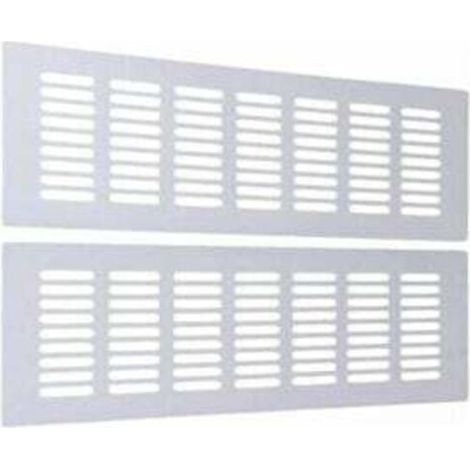 Grille de ventilation rectangulaire 80 x 300 mm – 2 pièces, blanc, en plastique résistant pour une aération optimale (1/5)