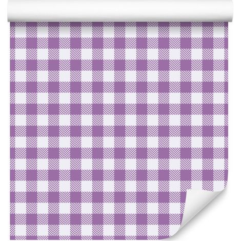 Papier peint à motifs violet, lavande, blanc et gris clair 50 x 1000 cm (1/5)