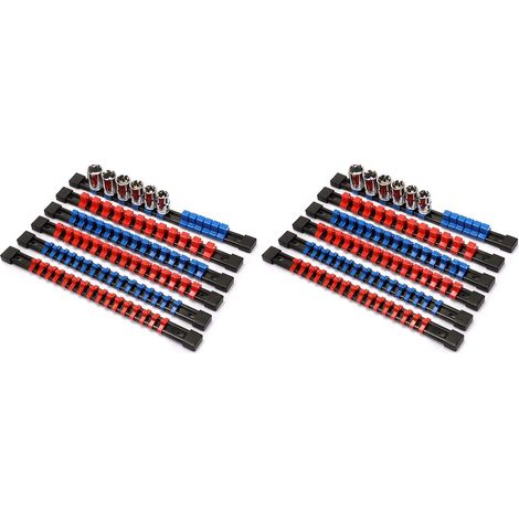 Support de Prise de Lecteur D'Organisateur de Prise ABS,EntraîNement 1/4 Pouce x 64 Clips,EntraîNement 3/8 Pouce x 60 Clips,EntraîNement 1/2 Pouce x 48 Clips,Ensemble de 12 Pièces (1/5)
