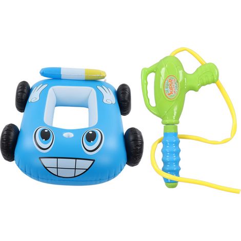 Aufblasbares Feuerwehrauto-Boot für Kinder - Blaue Pool-Schwimmhilfe für Babys und Kinder