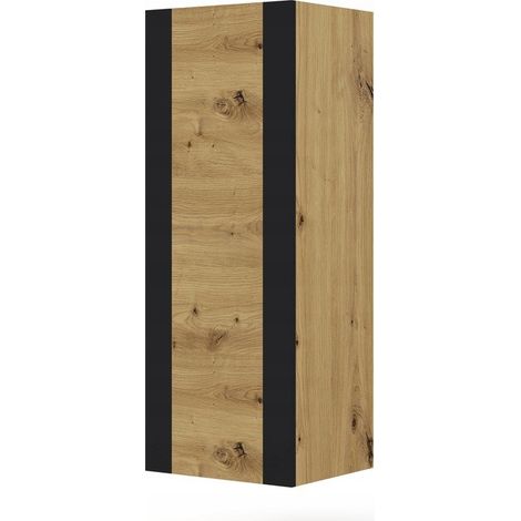 Meuble Vitrine suspendue MONDI 125x40x48cm couleur chêne artisanal (1/4)