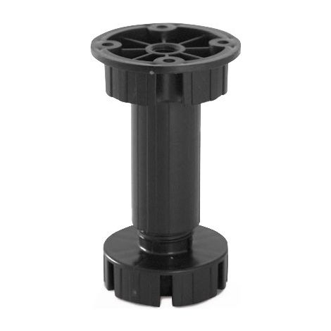 PIEDE TONDO REGOLABILE IN PLASTICA Ø 28 - H. 150 MM NERO