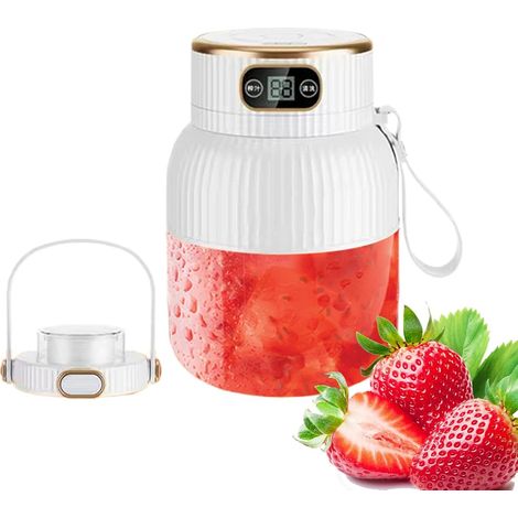 Mélangeur presse-agrumes 6 lames inox, rechargeable USB baies fruits jus frais smoothies (1/5)