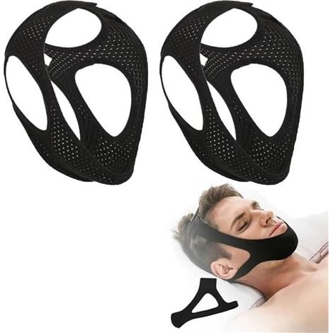 2 sangles de mâchoire Airflow Sangle de menton anti-ronflement, Sangle de menton pour apnée du sommeil pour hommes (2PCS-A) (1/4)