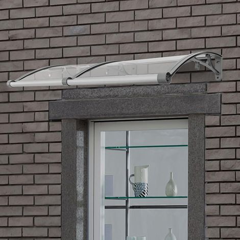 Vordach für Haustür 120 x 60 cm, Bogen-Regenhaus, Überdachung Haustür aus Aluminium-Legierung, für Sonnenschutz, Tragfähigkeit 200kg (1/5)
