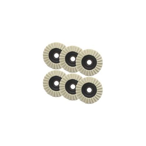 Lot de 6 disques de polissage en laine pour meuleuse d'angle - 125 mm - Disque brillant - 22,23 mm (1/5)