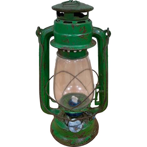 Farol de metal artesanal verde 18x18x32 (1/4)