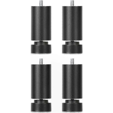 Pieds métalliques réglables à filetage M10, compatibles avec les canapés, les lits, les tables et les armoires, noirs, 25 cm. (1/5)