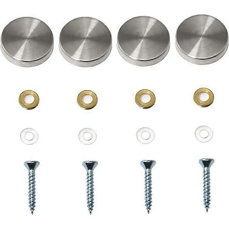 Lot de 4 vis décoratives pour miroirs, capuchons décoratifs pour clous, vis décoratives en acier inoxydable poli pour miroirs (0,79"/20 mm) (1/5)