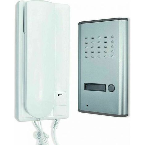 KIT CITOFONO MONOFAMILIARE CORNETTA 2 FILI APRIPORTA CANCELLO DA INTERNO ESTERNO