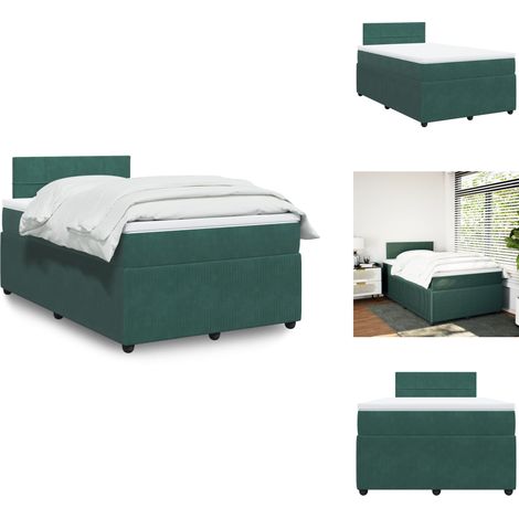 Sommier à lattes de lit avec matelas vert foncé 120x190 cm - Sommier À Lattes De Lit - Sommiers À Lattes De Lit - Lit - Meuble De Chambre À Coucher (1/5)