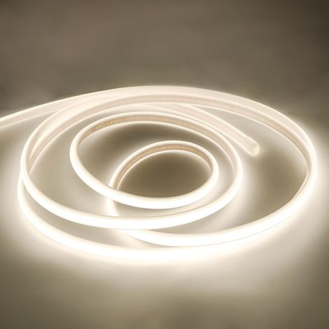 2 m wasserdichter COB-LED-Streifen – 320 LEDs/m, 10 W, neutralweiß 4000 K, IP67, mit Schalter und Stecker – Superhell für Treppen, Schlafzimmer, Weihnachten (1/5)