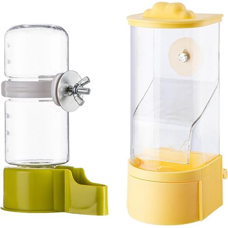 Mangeoire Automatique Oiseaux Abreuvoir Oiseaux Cage Distributeur d'eau De Cage et Distributeur Automatique de Nourriture pour Perruches Canaris Calopsittes Pinsons (1/5)