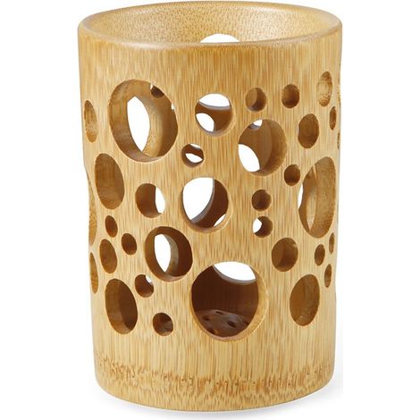 Porta spazzolini da denti - Bagno - 1088 cm - Porta spazzolini da denti autoportante - Bambù - Cavo - Tazza per spazzolino da denti (1/4)