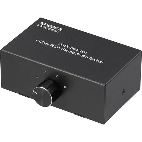 SpeaKa Professional SP-AS-500 4 ports Switch RCA/audio boîtier métallique (1/3)