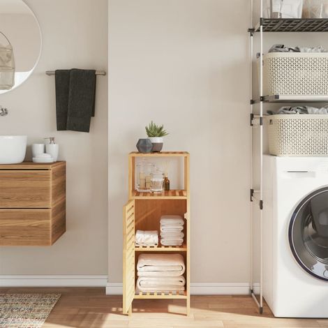 Badezimmerschrank mit Ablage 36x33x87 cm Bambus