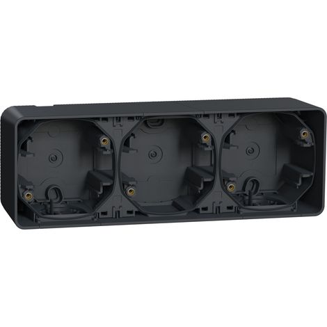 BOÎTE SAILLIE MUREVA STYL SCHNEIDER 3 POSTES - HORIZONTAL - GRIS MUR37713
