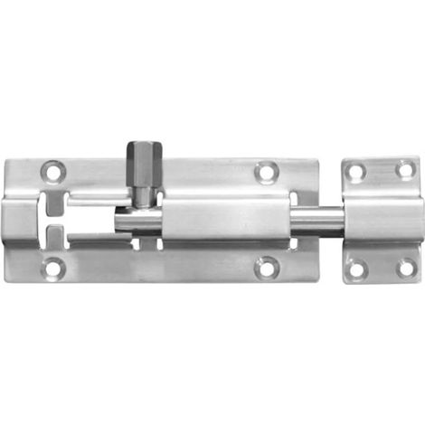 Cerrojo de seguridad de acero inoxidable de 4 piezas para puerta corredera, 100 mm, con anillo (1/3)