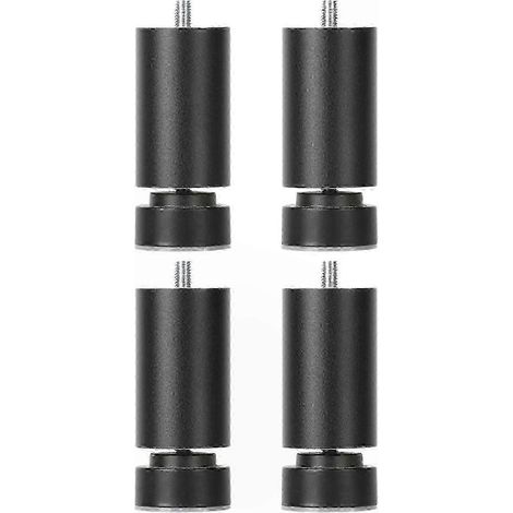 Pieds métalliques robustes réglables à filetage M10, compatibles avec les meubles, les lits, les tables et les armoires (paquet de 4, 26-27 pouces, noir, 20 cm). (1/5)