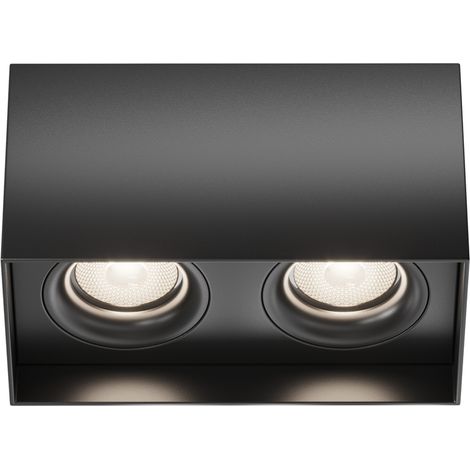 Plafonnier Maytoni Slim noir 2 spots GU10 aluminium (1/2)