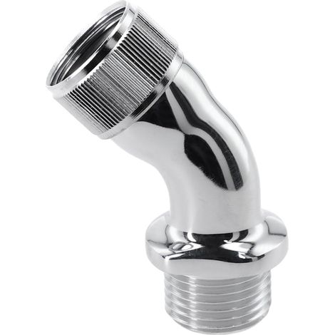 Adaptateur coudé de douche en laiton, connecteur de pommeau de douche à 45 degrés, rallonge de bras de douche chromée, angle de pommeau de douche réglable, raccord de plomberie résistant (1/5)