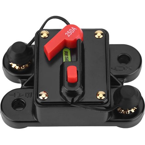 Disjoncteur 12 V CC pour autoradio, bateau, moto, système audio stéréo, fusible réarmable 250 A