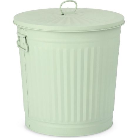 Bidone "London met verde salvia opaco" in zinco galvanizzato -7L