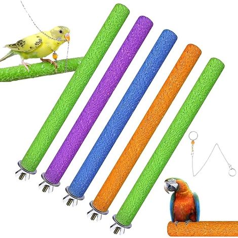 perroquets de 20 cm naturels et oiseaux mâcher des jouets collier, couleur aléatoire (1/5)
