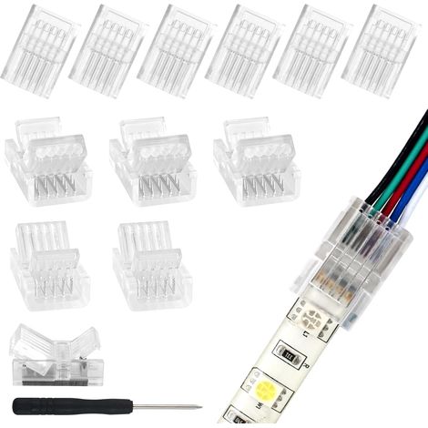 Connecteur Ruban LED Raccord Ruban LED 5 Broches 10mm 12Pièces (1/5)