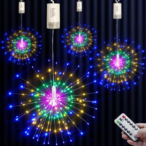 Guirlande lumineuse de Noël en forme de lierre (150 perles LED colorées), avec télécommande et lustre à étoiles scintillantes LED. (1/5)