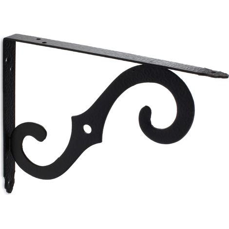 Escuadra para Estantería de Forja Estilo Decorativo Fabricado en Acero Acabado en Negro Forja Medidas 23205255 mm Sistema de Fijación Atornillado 1 Unidad -