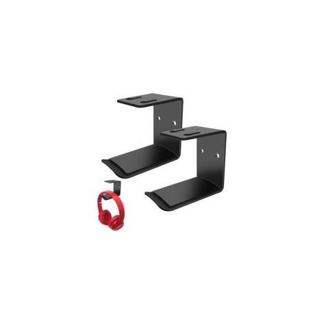 Supporto per cuffie in 2 pezzi, gancio per cuffie, gancio per auricolari, supporto per cuffie con forte adesivo, gancio per cuffie da gioco, cavi e controller per scrivania/parete/tavolo
