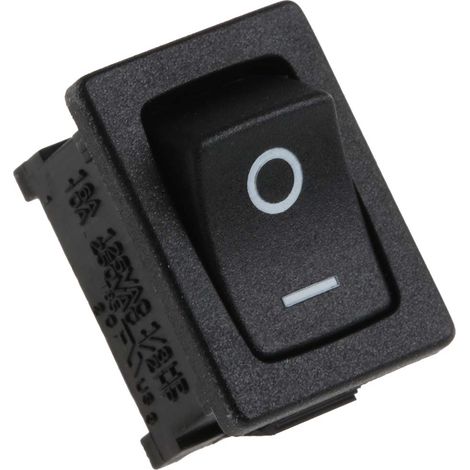 Rs Pro – Interrupteur à bascule unipolaire noir 16A – Tension 230V – On-None-Off pour installation électrique – Largeur 19.8mm, hauteur 13mm