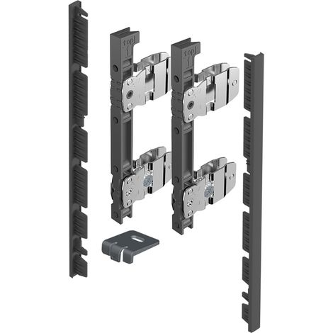 AvanTech YOU Kit de conectores para fachada interior a cortar a medida - Altura 187 mm - Antracita - HETTICH - 9257621 (1/2)