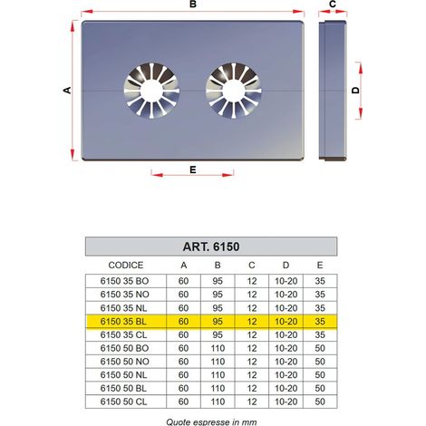 6150 - Rosone bianco lucido a parete in plastica Ø10÷20, interasse 35mm per valvole monotubo e bitubo serie TopFAR 6150 35BL (1/4)