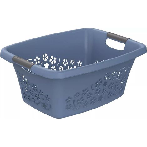 Panier à linge Rotho Flowers 25L Bleu Horizon (1/2)
