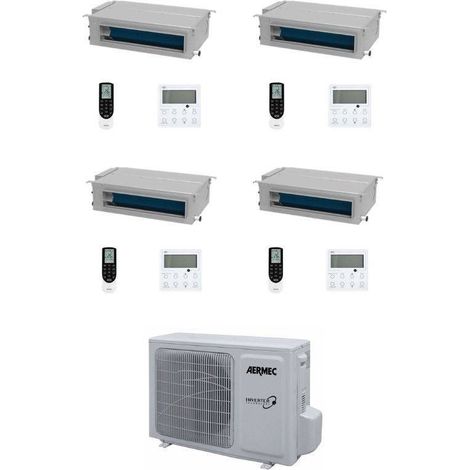 Climatiseur Aermec Quadri Split Canalise MPG/D 9+9+9+12 avec MPG840 R-32 Inverter Commande Incluse Classe A++