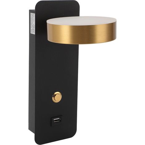 Veilleuse LED 3 couleurs, rotative et réglable, en métal, idéale pour la lecture, avec port de chargement USB 85-265 V. (1/5)