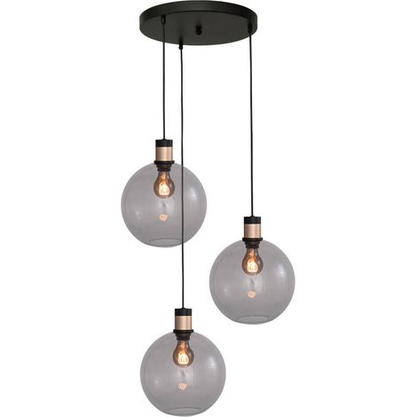 Lampe suspendue Vide Lazise 2 3x Ø 25cm doré avec noir - 2942-05-02-35-3-25 (1/3)