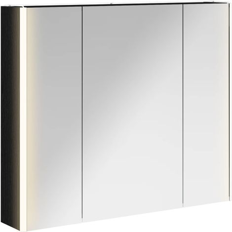 Maison Exclusive - Badezimmerspiegelschrank Schwarz Eichen-Optik