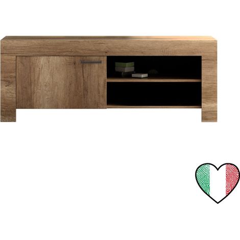 Mobile Porta TV soggiorno in Rovere 140x53 Made in Italy - Land (1/2)