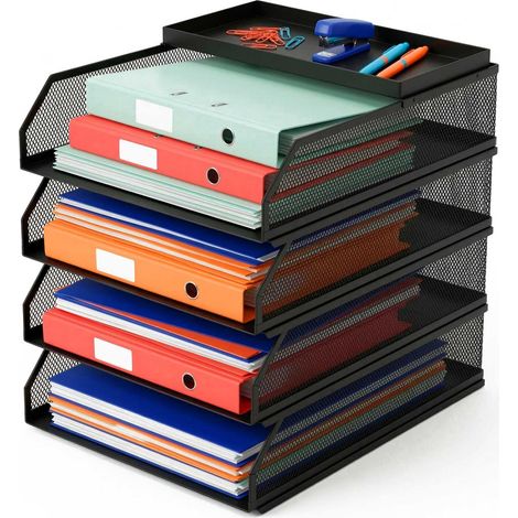 Document Organizer, Metal Mesh, 4 A4 Compartments (1/5)