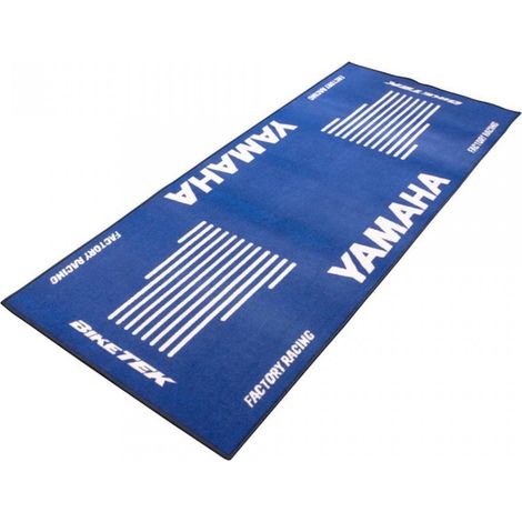 Tapis environnemental Biketek Garage Mat bleu blanc pour moto